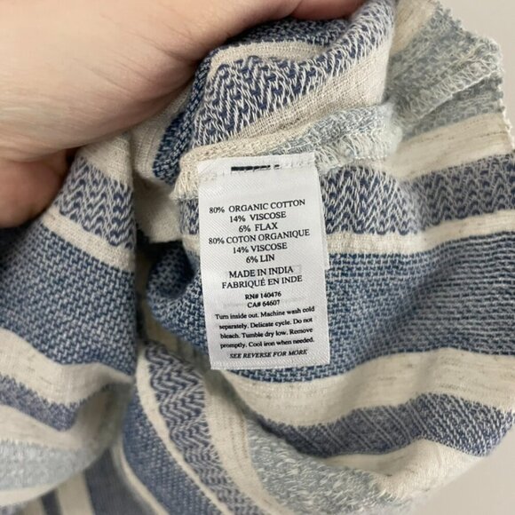 Faherty Annabelle Textured Top in Navy Slub Stripe Size Small - Picture 4 of 6